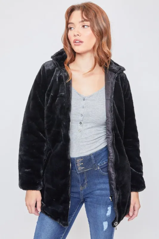 Women's Winter Faux Fur Reversible Jacket sold by YMI