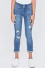 Girls Sustainable WannaBettaFit 2-Button Double Cuffed Skinny Jeans sold by YMI