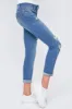 Girls Sustainable WannaBettaFit 2-Button Double Cuffed Skinny Jeans sold by YMI