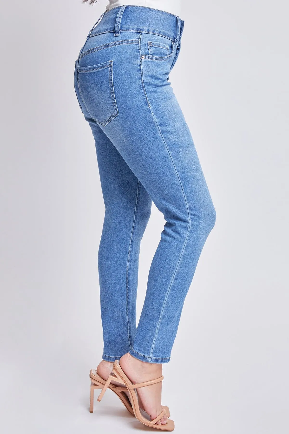 Women's Essential 3 Button High Rise Skinny Jean with Functional Front Pockets sold by YMI product image thumbnail 5