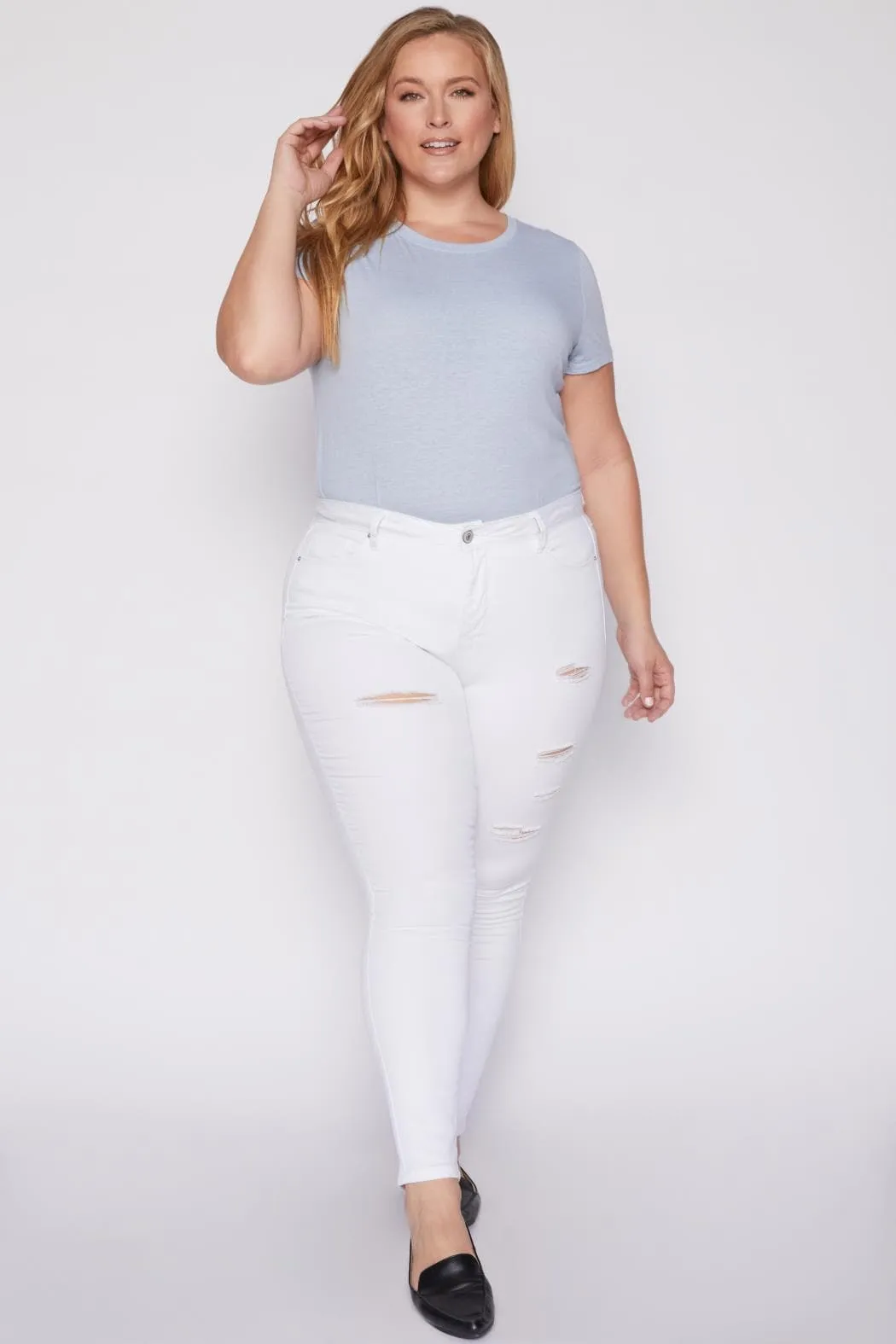 Women's Plus Size High Rise Skinny Jeans sold by YMI