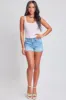 Women's WannaBettaButt 3 Button Cuffed Denim Shorts sold by YMI