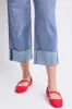 Women's High Rise Raw Mega Cuff Straight Leg Jeans sold by YMI