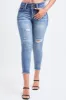 Women's WannaBettaButt 3-Button Fray Hem Flood sold by YMI