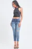 Women's WannaBettaButt 3-Button Fray Hem Flood sold by YMI