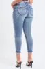 Women's WannaBettaButt 3-Button Fray Hem Flood sold by YMI