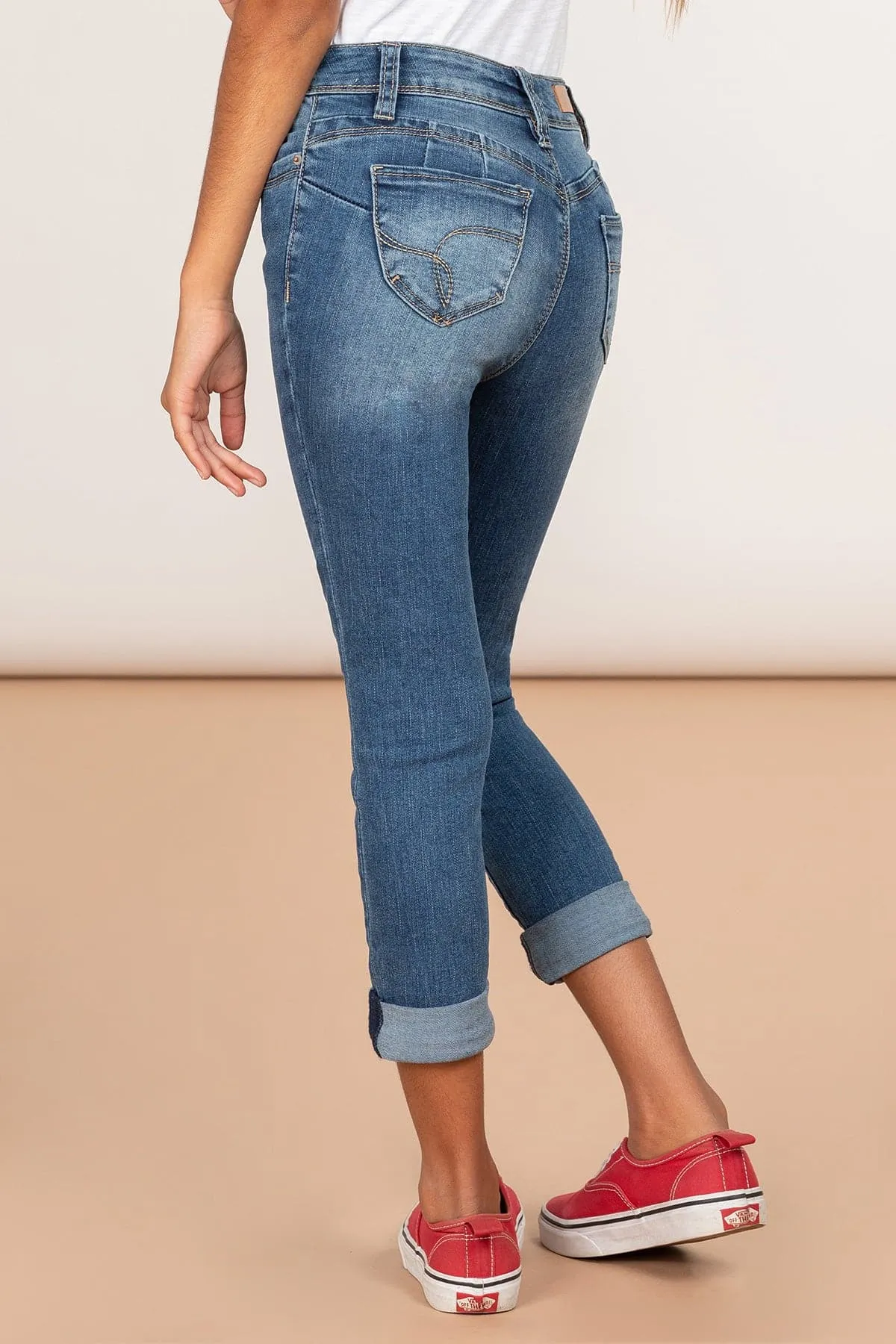 Girls WannaBettaFit Cuffed Skinny Jeans sold by YMI product image thumbnail 4