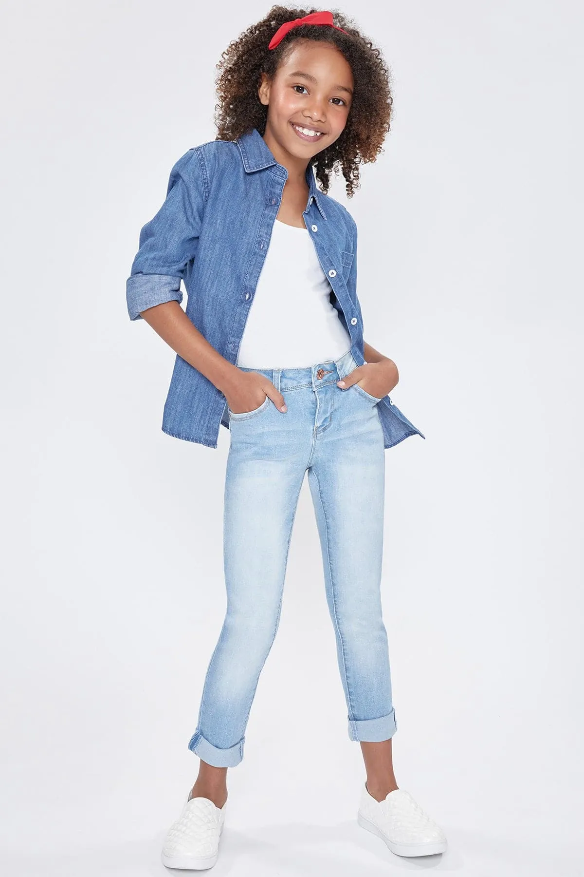 Girls WannaBettaFit Cuffed Skinny Jeans sold by YMI product image thumbnail 5