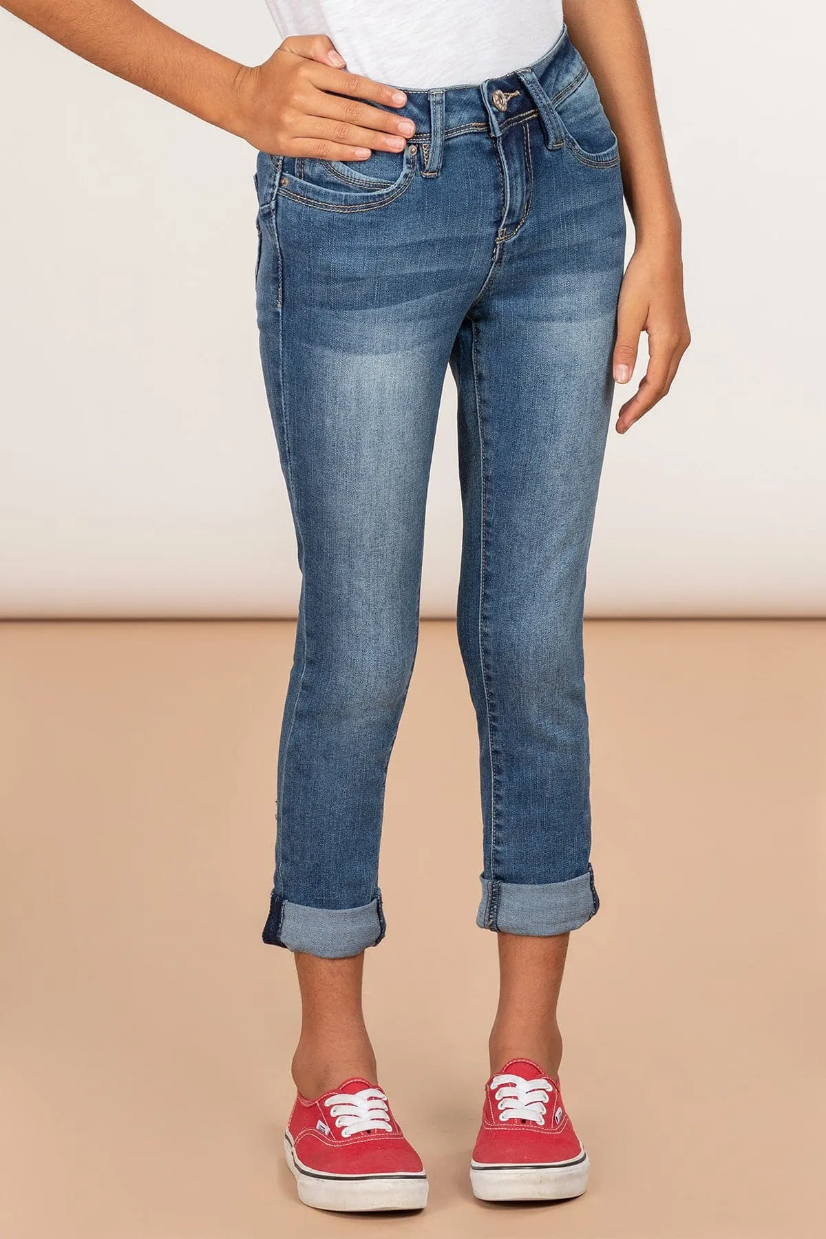 Girls WannaBettaFit Cuffed Skinny Jeans sold by YMI product image thumbnail 2