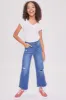 Girls Millie Dream  Elastic Back Wide Leg Fray Hem Jeans sold by YMI