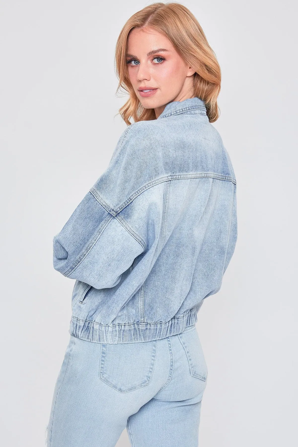 Rubi's Pick - Women's 80's Style Denim Jacket With Elastic Hem sold by YMI product image thumbnail 4
