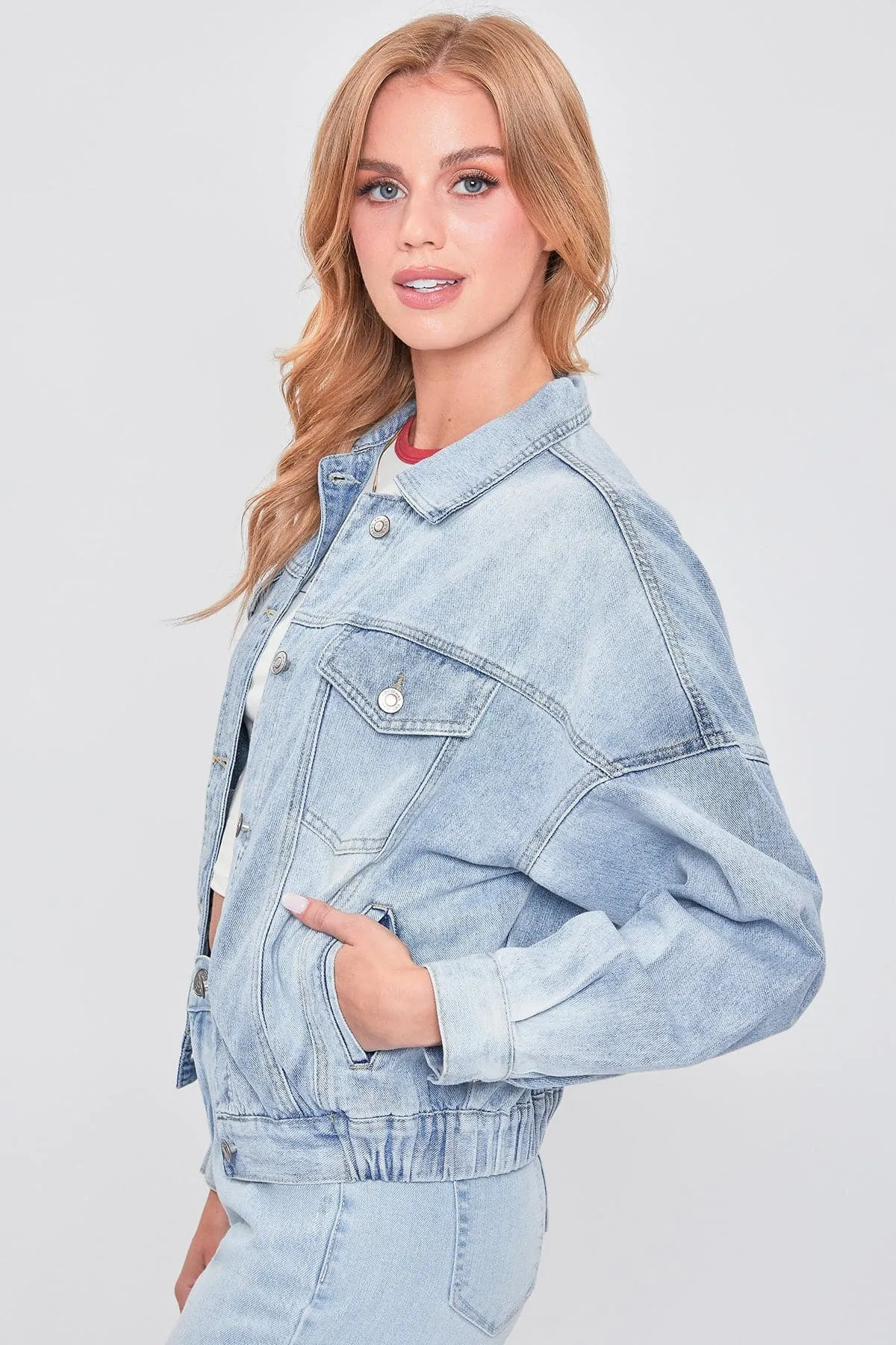Rubi's Pick - Women's 80's Style Denim Jacket With Elastic Hem sold by YMI product image thumbnail 2