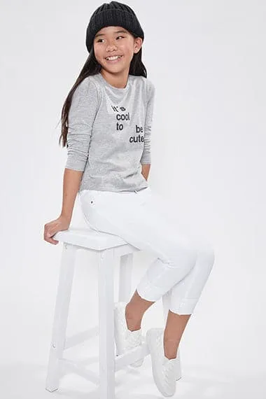 Girls 2 Button Skinny Jeans With Optional Cuff sold by YMI