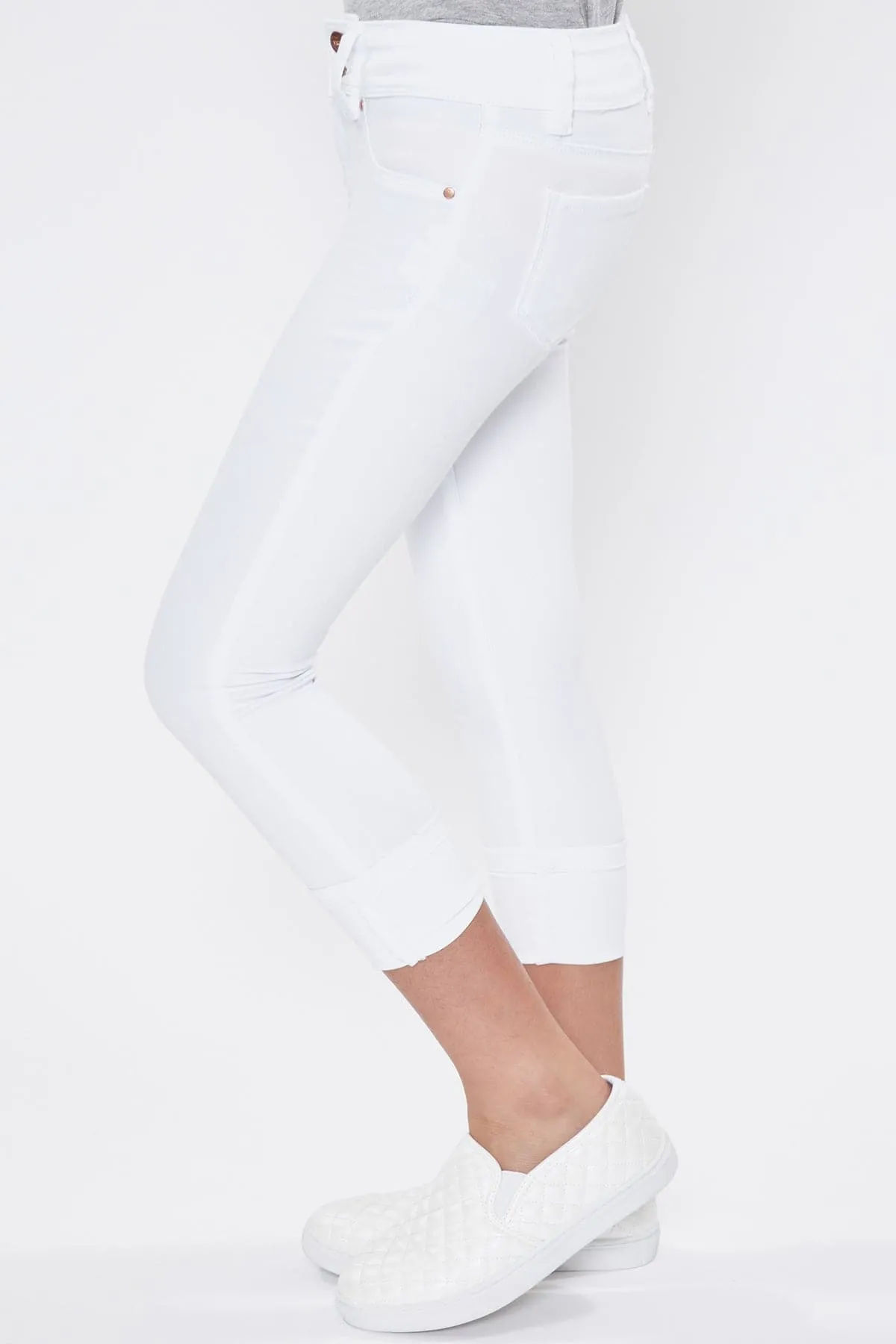 Girls 2 Button Skinny Jeans With Optional Cuff sold by YMI product image thumbnail 3