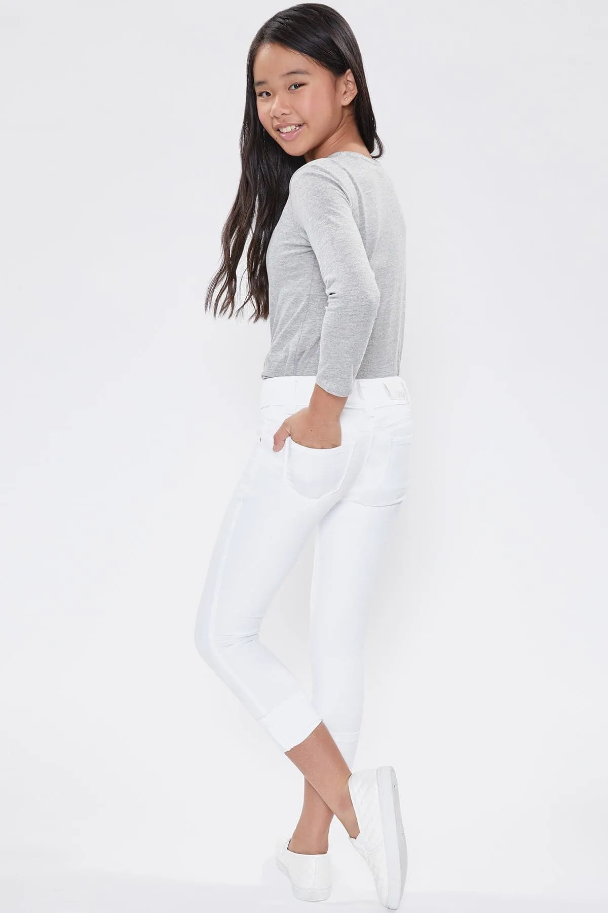 Girls 2 Button Skinny Jeans With Optional Cuff sold by YMI product image thumbnail 4