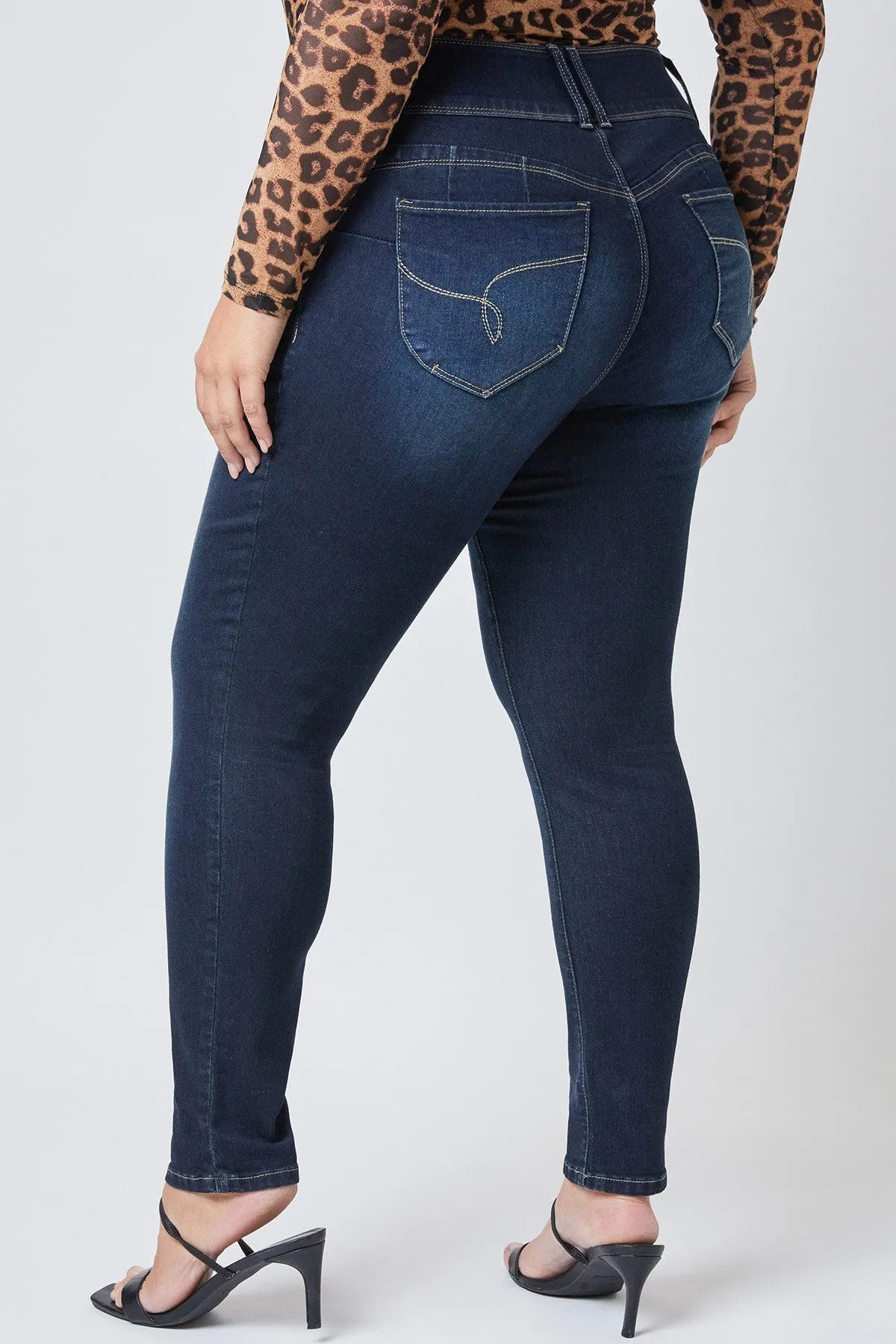 Women's Plus 3 WannaBettaButt Mid-Rise Skinny sold by YMI product image thumbnail 4