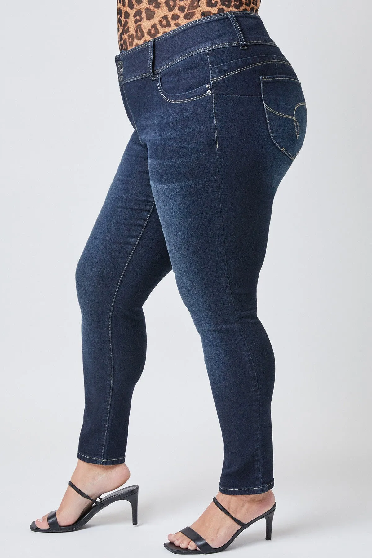 Women's Plus 3 WannaBettaButt Mid-Rise Skinny sold by YMI product image thumbnail 3