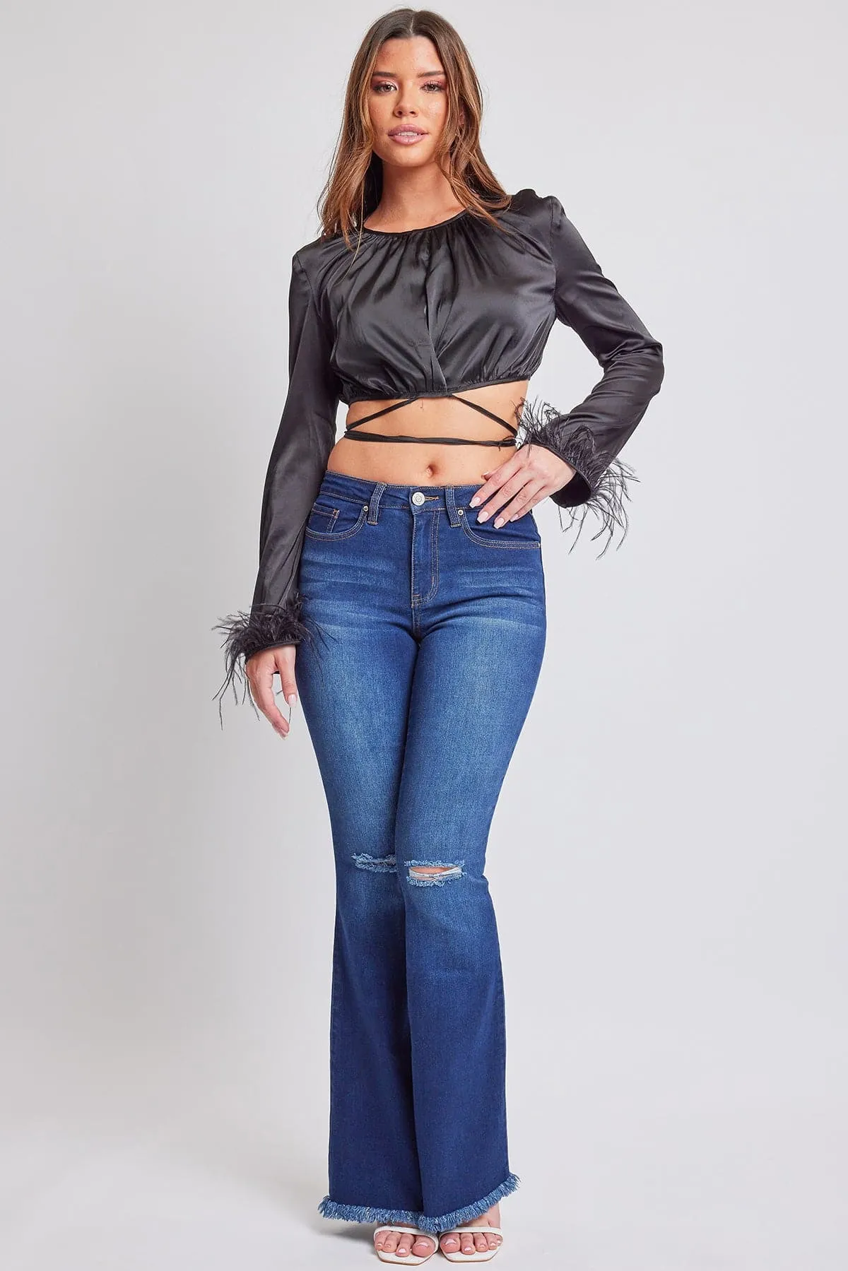 Women's Essential Super Flare Jeans - Long Inseam sold by YMI product image thumbnail 5