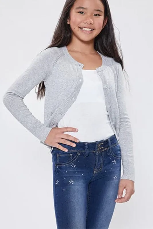 Girls 2-Button Cuffed Anklet with Flower Studs sold by YMI