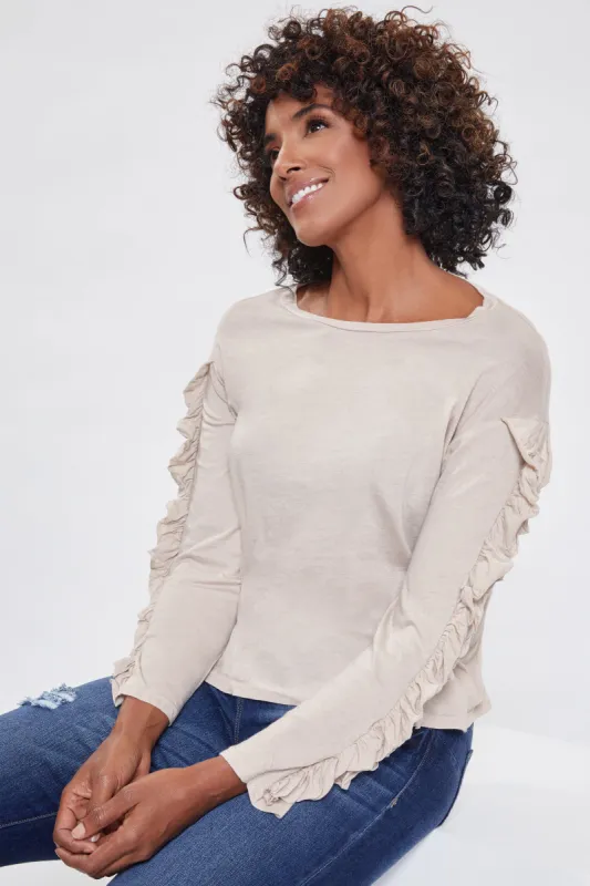 Women's Long Sleeve Top With Ruffled Sleeves Deal sold by YMI