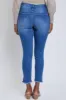 Women's Curvy Fit High Rise Frayed Slanted Ankle Jean sold by YMI