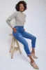 Women's Curvy Fit High Rise Frayed Slanted Ankle Jean sold by YMI