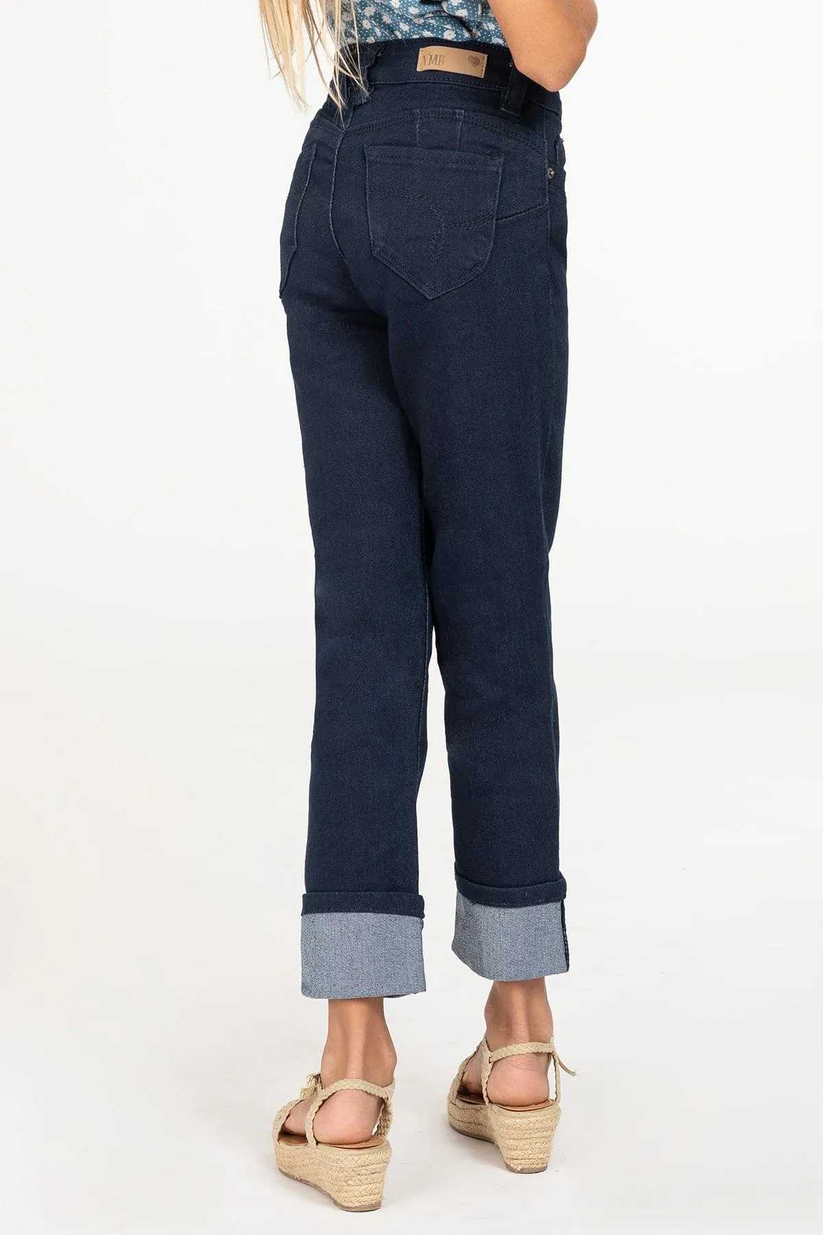 Girls WannaBettaFit Cuffed Denim Skinny Jeans sold by YMI product image thumbnail 4