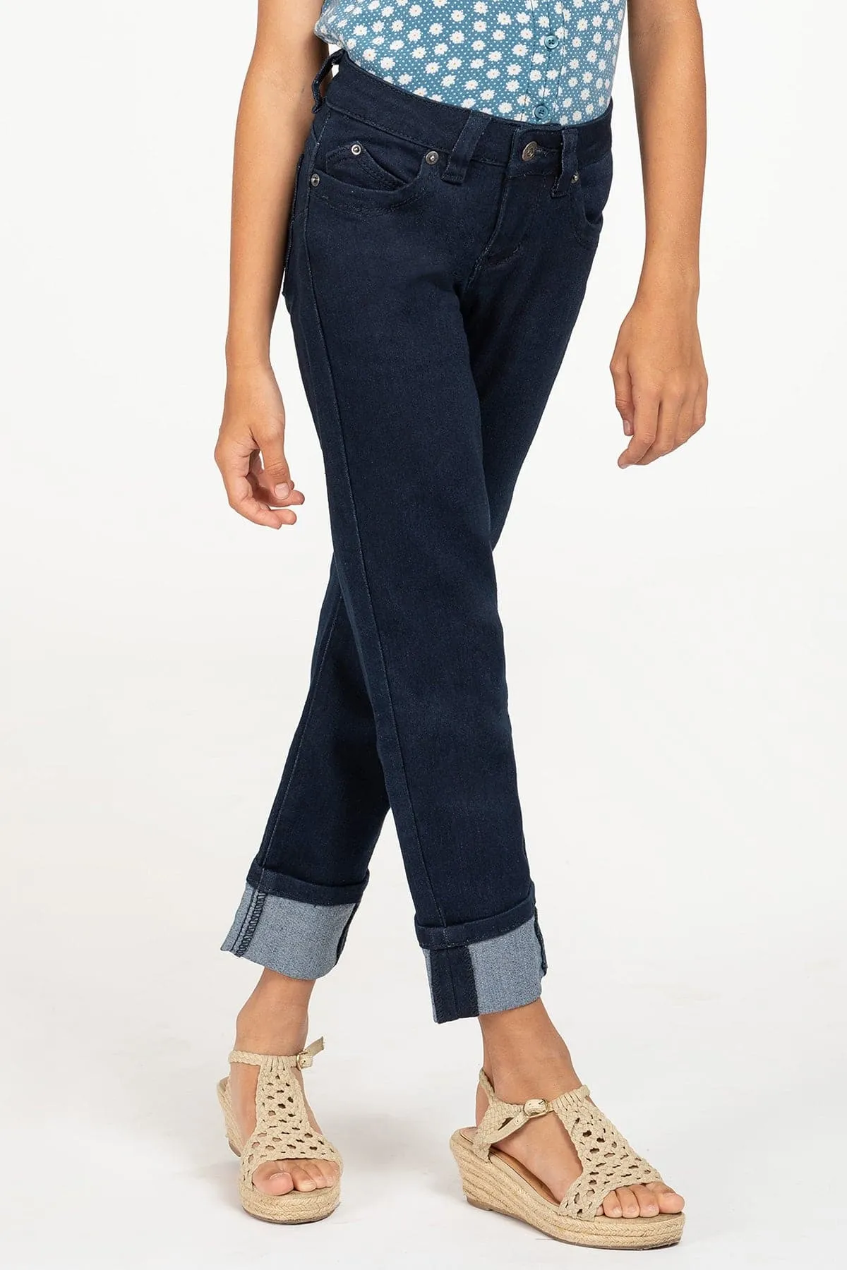 Girls WannaBettaFit Cuffed Denim Skinny Jeans sold by YMI product image thumbnail 2