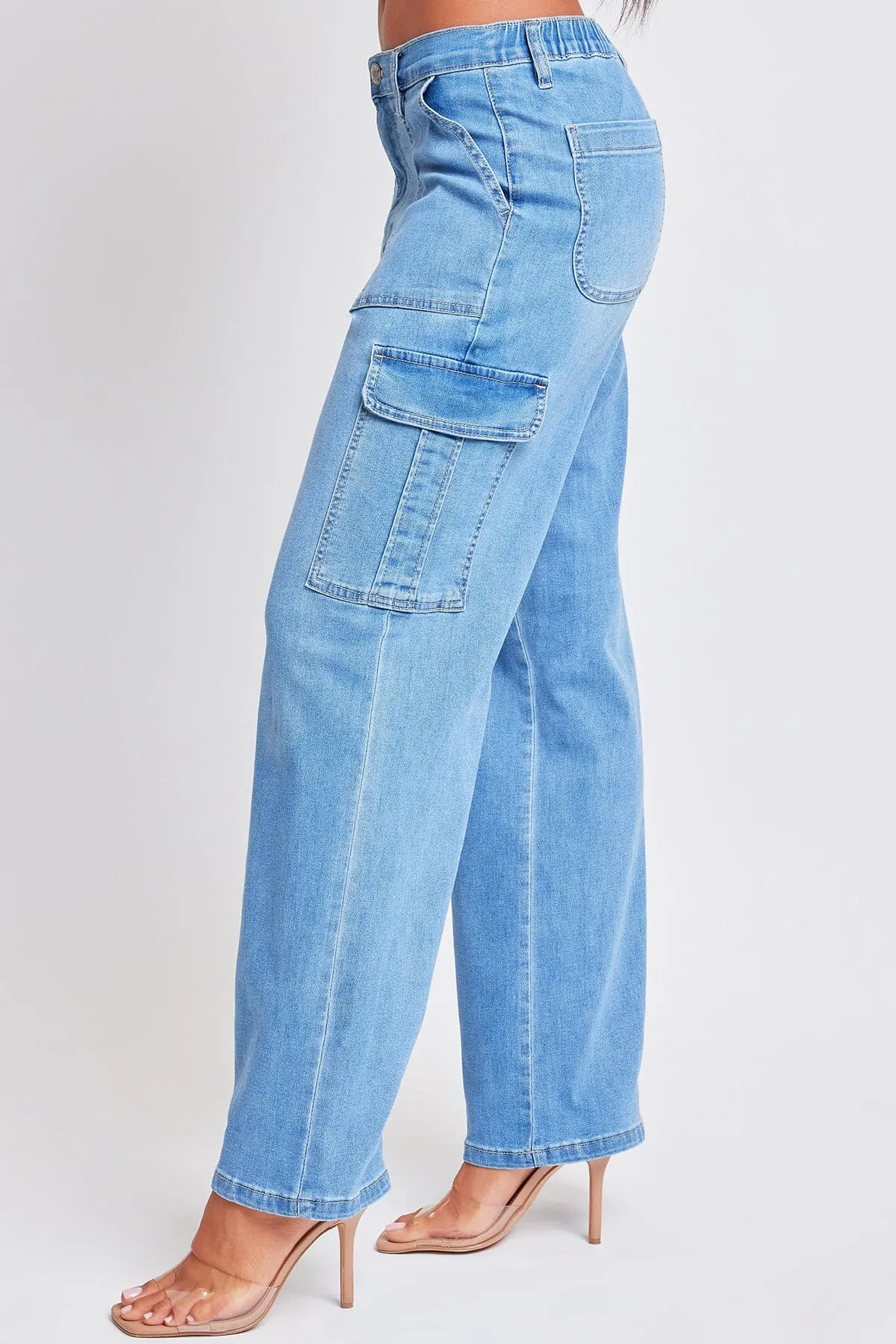 Women’s Elastic Waist Cargo Jean sold by YMI product image thumbnail 3