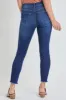 Women's Exposed 4 High Rise Button Skinny Ankle Sustainable Jeans sold by YMI
