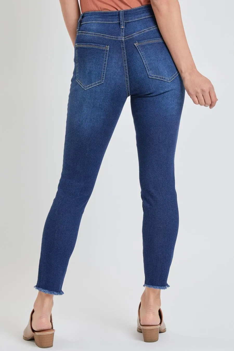 Women's Exposed 4 High Rise Button Skinny Ankle Sustainable Jeans sold by YMI product image thumbnail 5
