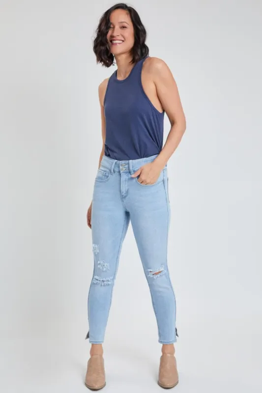 Women's Vintage 2 Button Ankle Jean With Side Slits sold by YMI