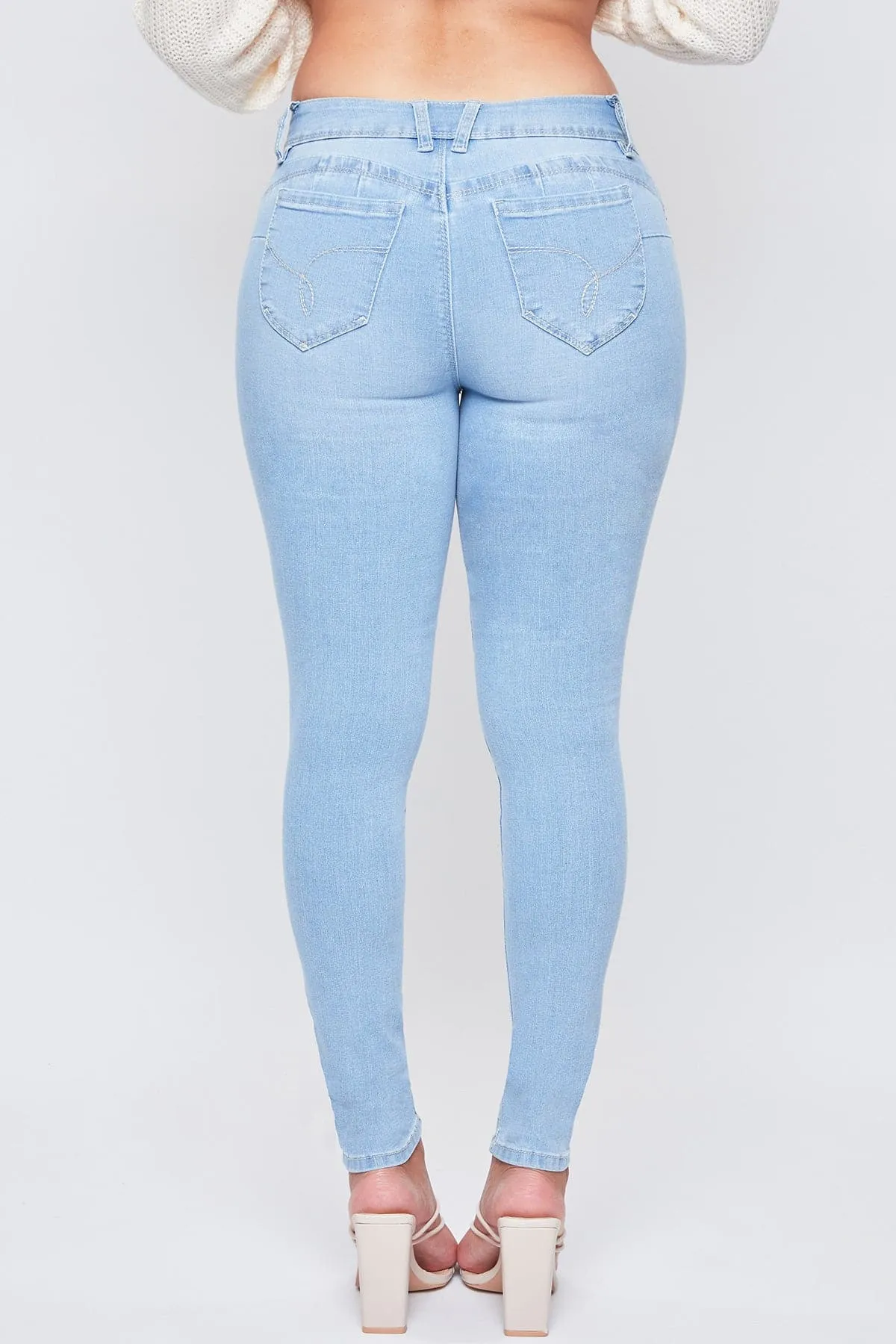 Women's Sustainable WannaBettaButt Distressed Skinny Jeans sold by YMI product image thumbnail 5