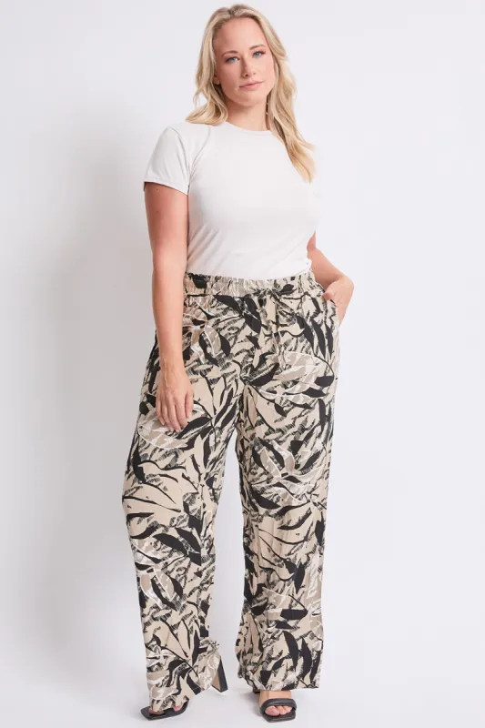 Women's Plus Size High Rise Drawstring Straight Pants sold by YMI