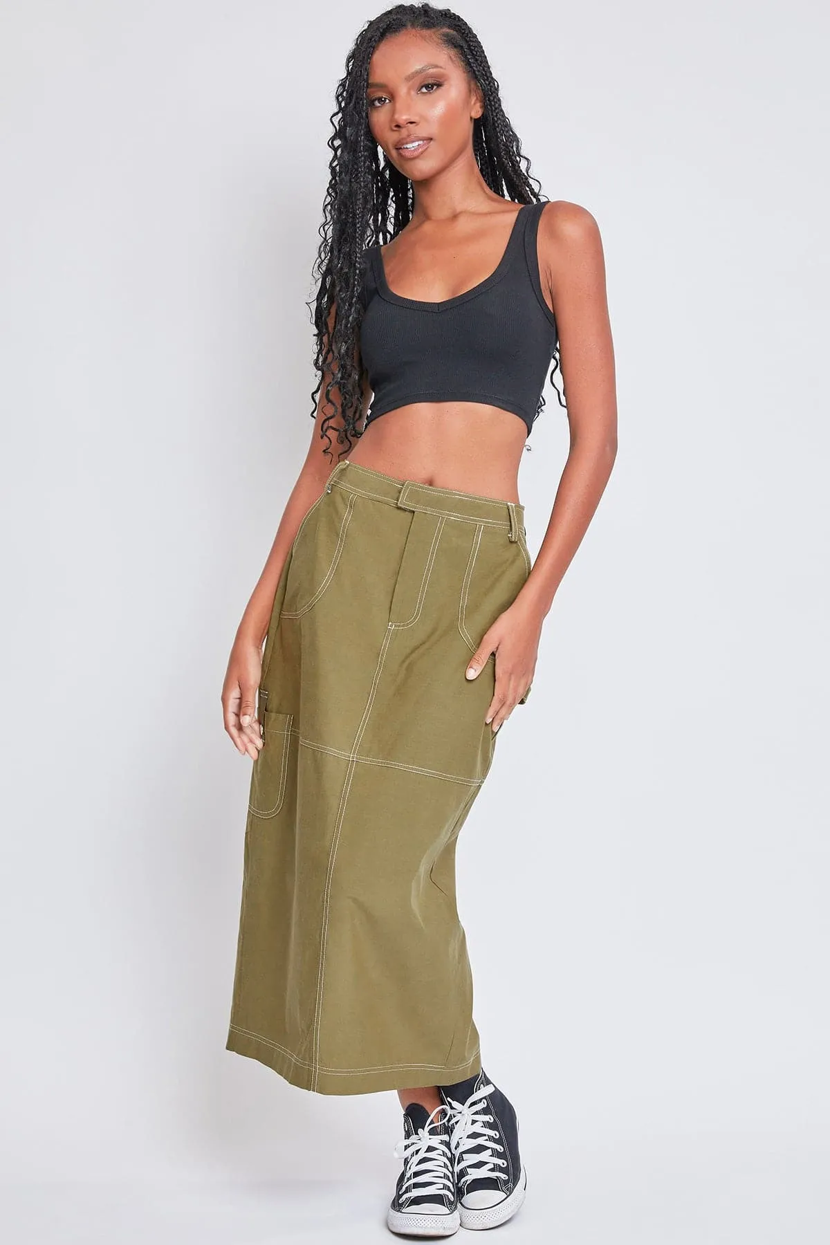 Women's Cargo Maxi Skirt sold by YMI