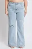 Women's Plus High Rise Relaxed Wide Leg Jeans sold by YMI
