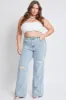 Women's Plus High Rise Relaxed Wide Leg Jeans sold by YMI