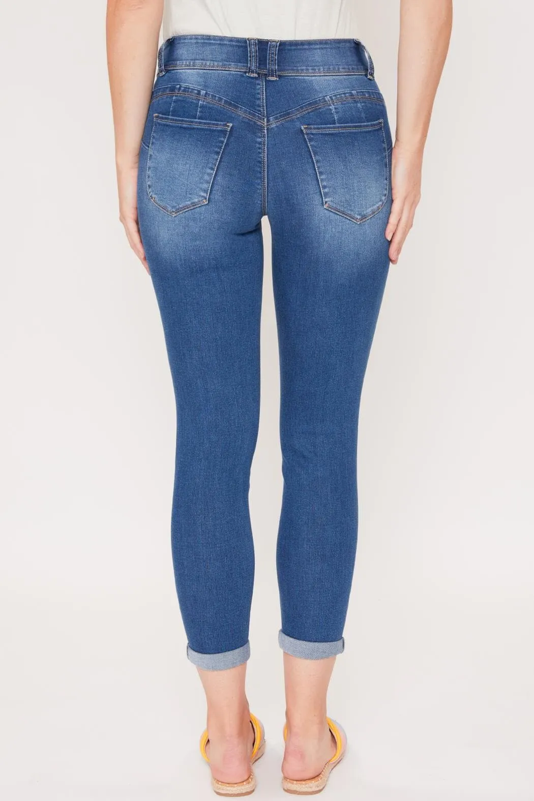 Women's Sustainable WannaBettaButt Cuff Ankle Jeans sold by YMI product image thumbnail 4