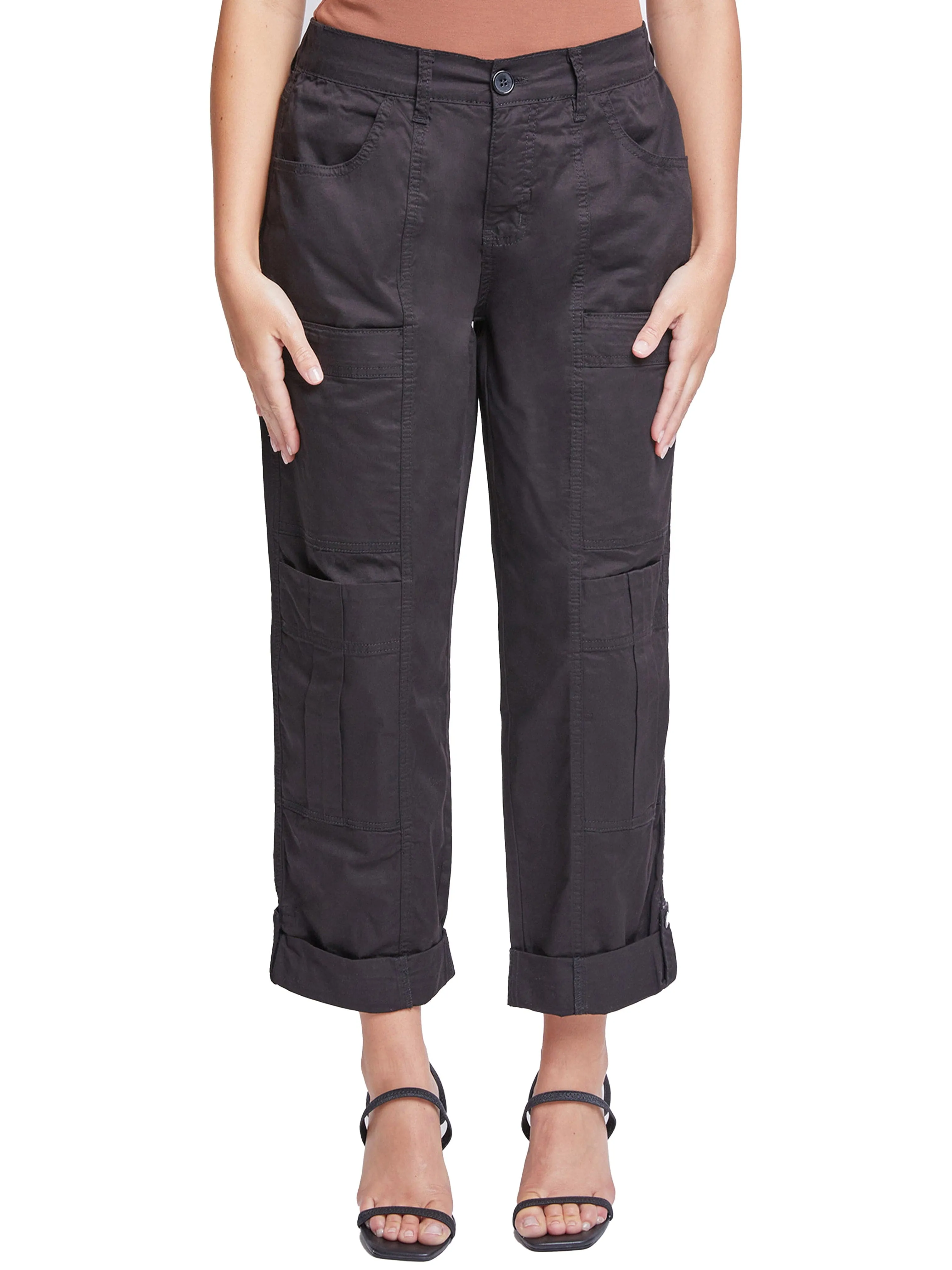 Women's Wide Cargo Pants with Roll Tab Hem sold by YMI product image thumbnail 2