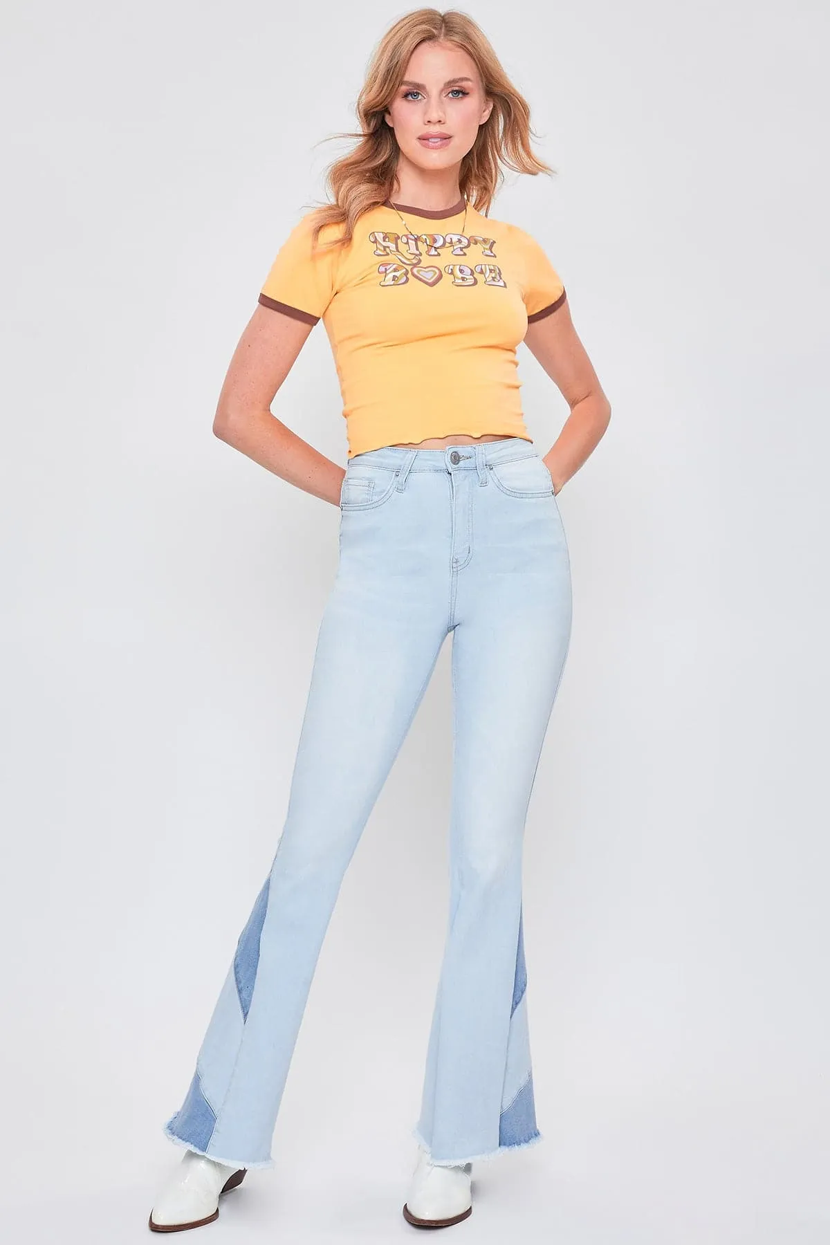 Women's Sustainable Block Panel Flare Jeans sold by YMI product image thumbnail 5