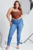 Women's Plus Essential Sustainable Skinny Jeans sold by YMI