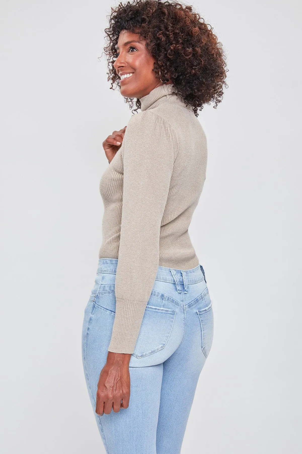 Women's WannaBettaButt Mid Rise Regular Hem Skinny Sustainable Jean sold by YMI product image thumbnail 5