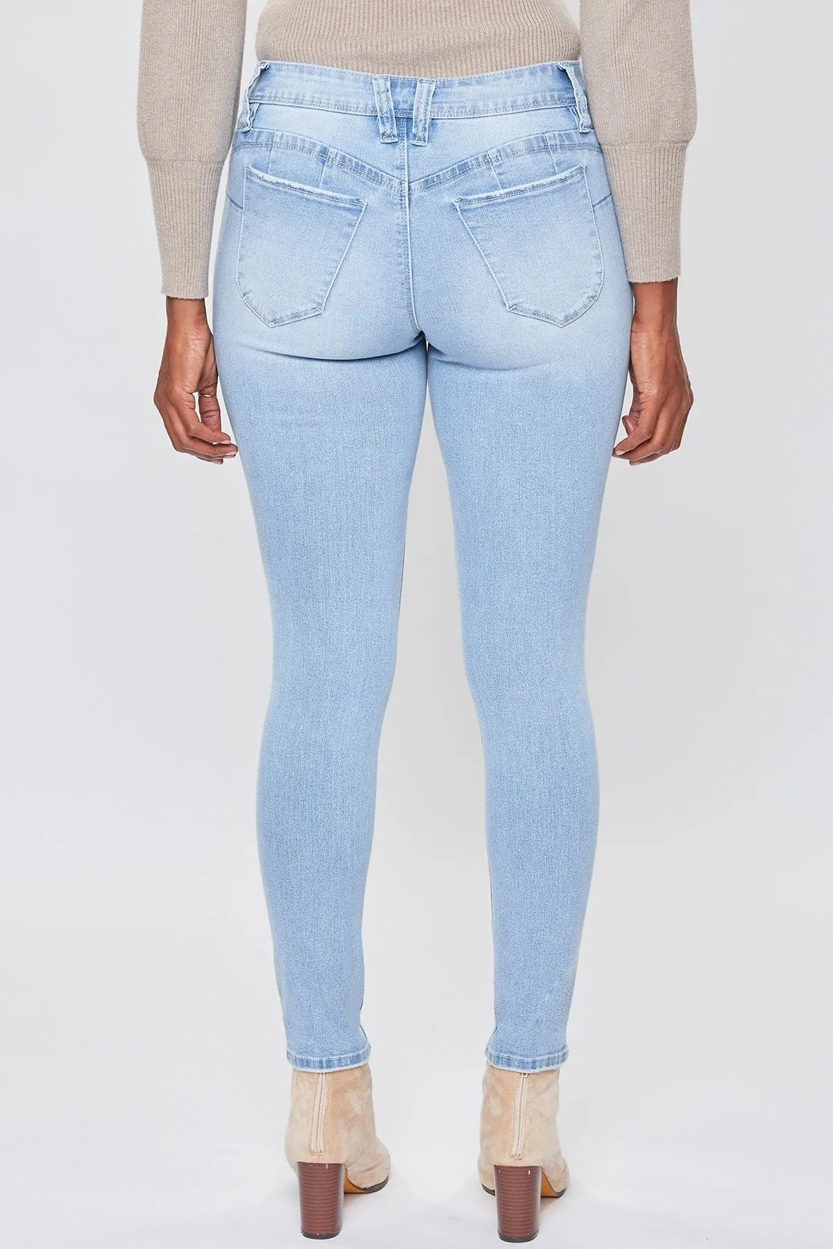 Women's WannaBettaButt Mid Rise Regular Hem Skinny Sustainable Jean sold by YMI product image thumbnail 4