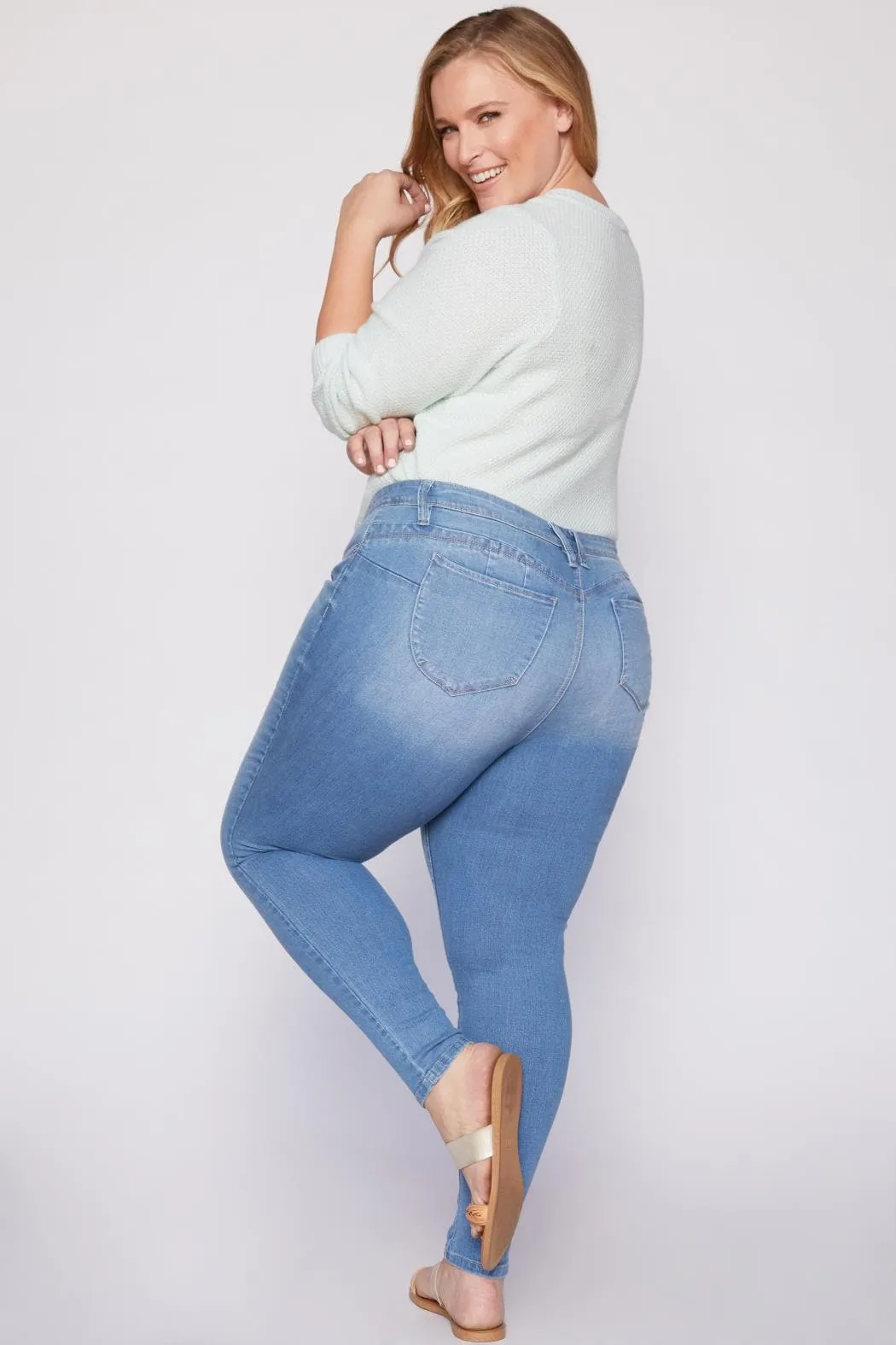 Women's Plus Size WannaBettaButt Skinny Jeans sold by YMI product image thumbnail 5