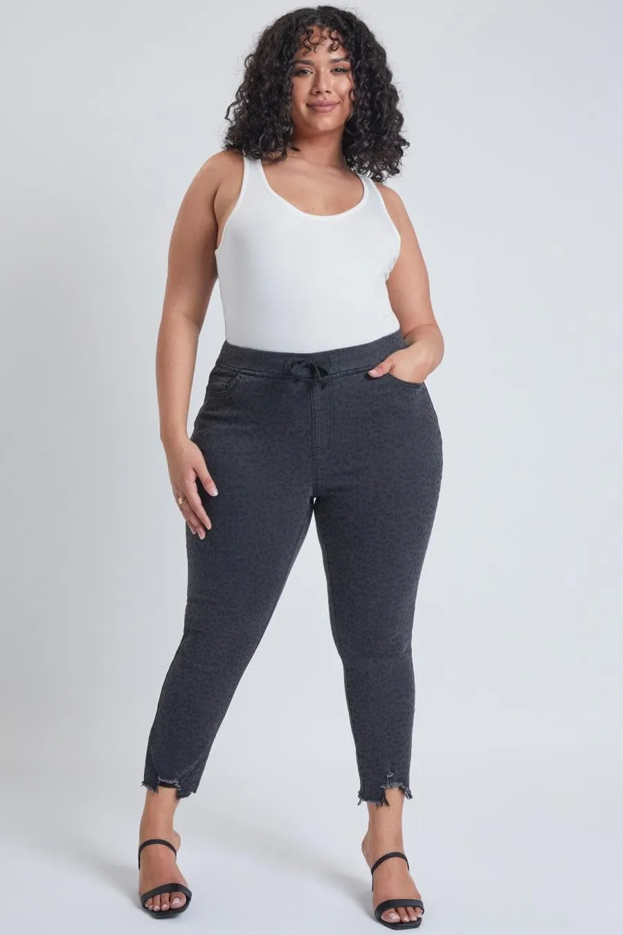Plus Size Women's Denim Ankle Jogger sold by YMI