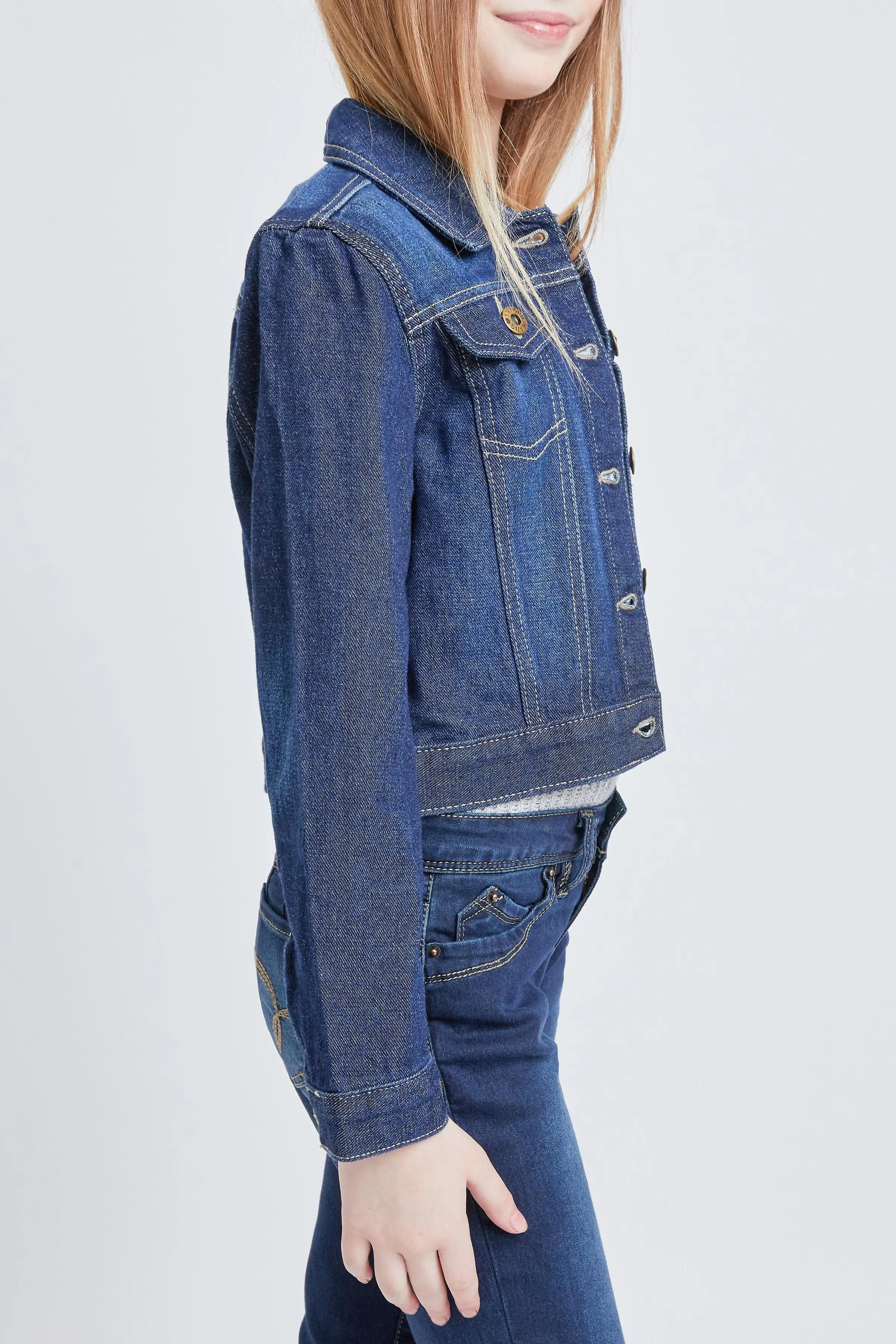 Girls Essential Denim Jacket sold by YMI product image thumbnail 3