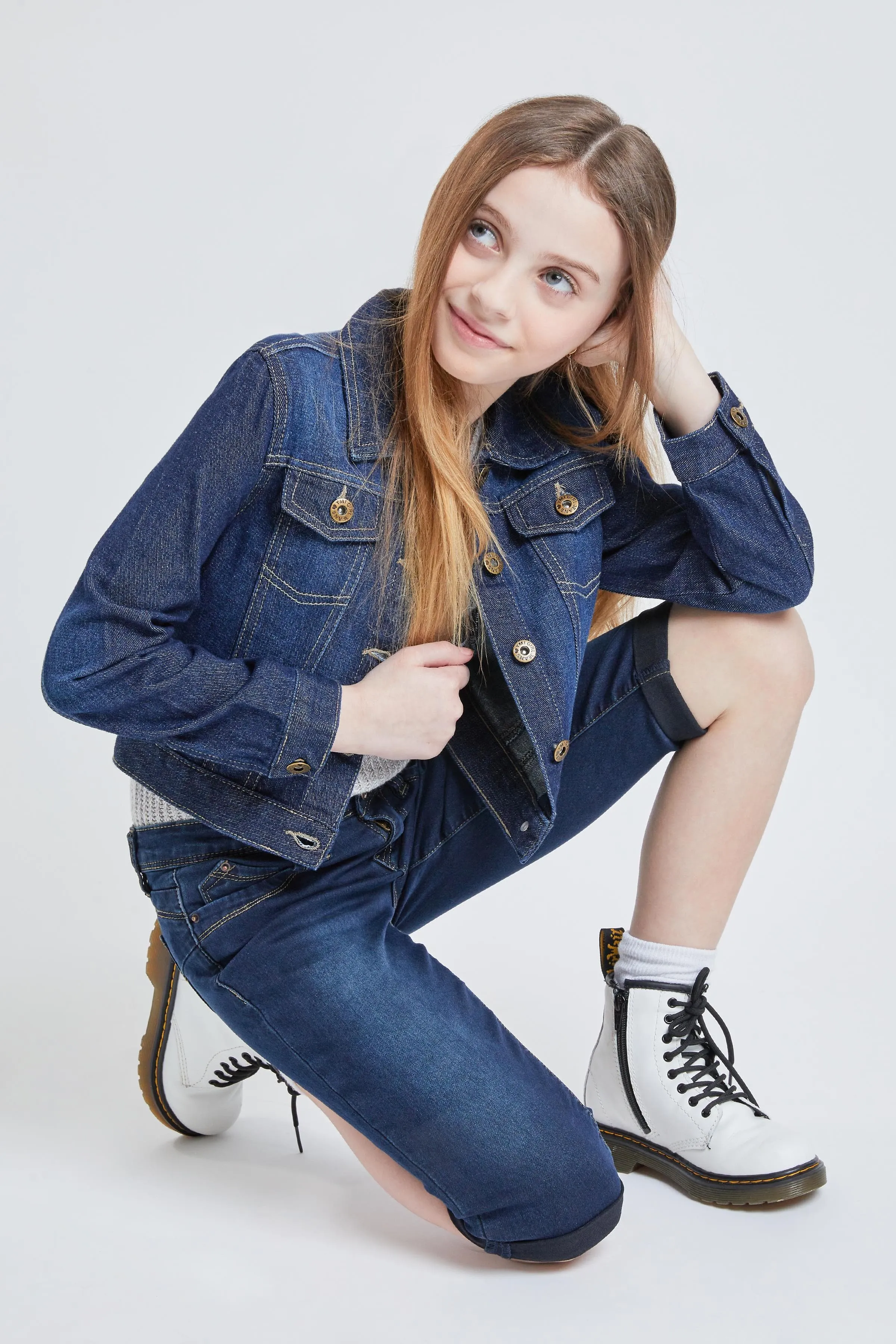 Girls Essential Denim Jacket sold by YMI product image thumbnail 2