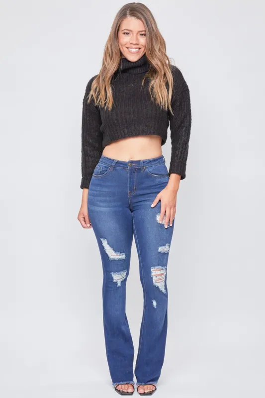 Women's Fray Hem Flare Jeans sold by YMI