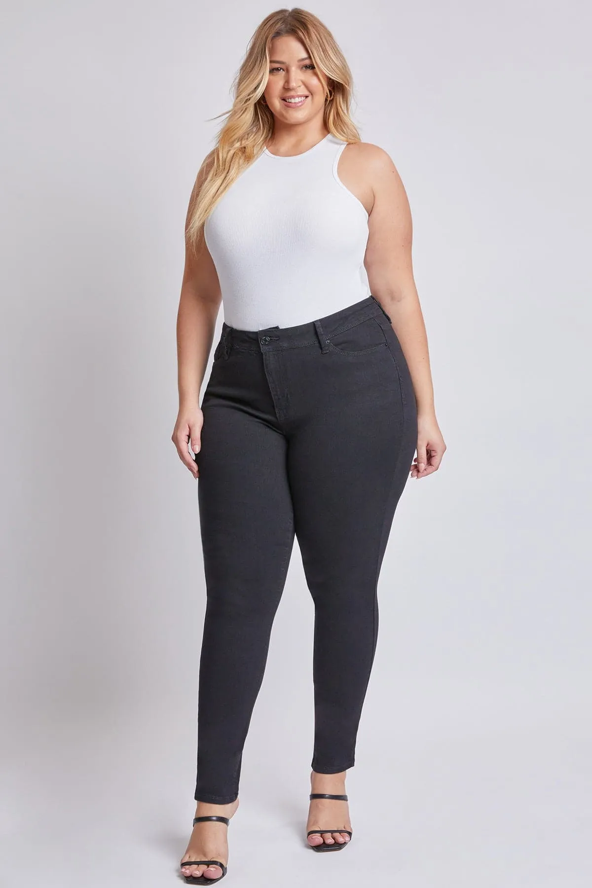 Women's Plus Size Essential High Rise Skinny Jeans sold by YMI