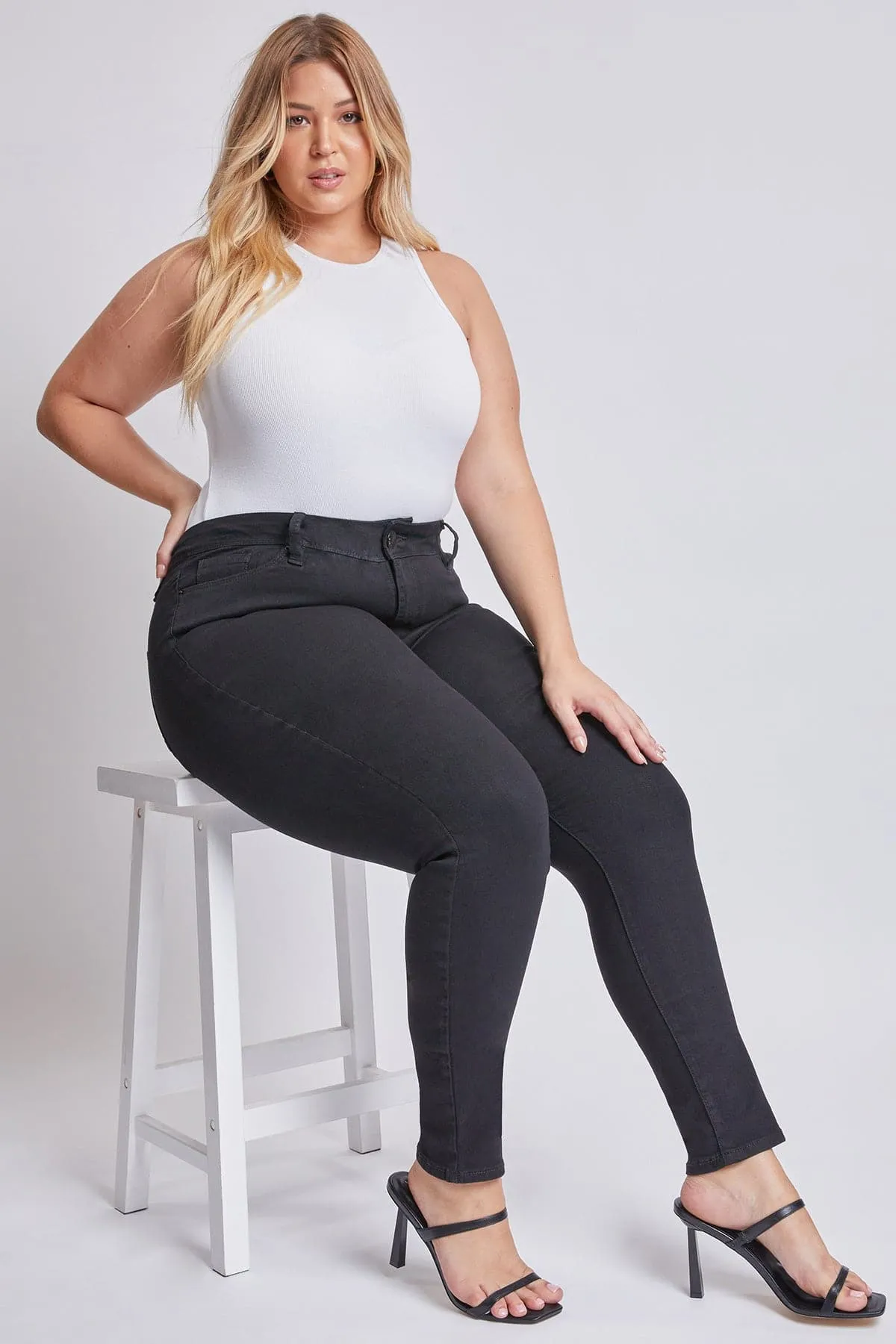 Women's Plus Size Essential High Rise Skinny Jeans sold by YMI product image thumbnail 5